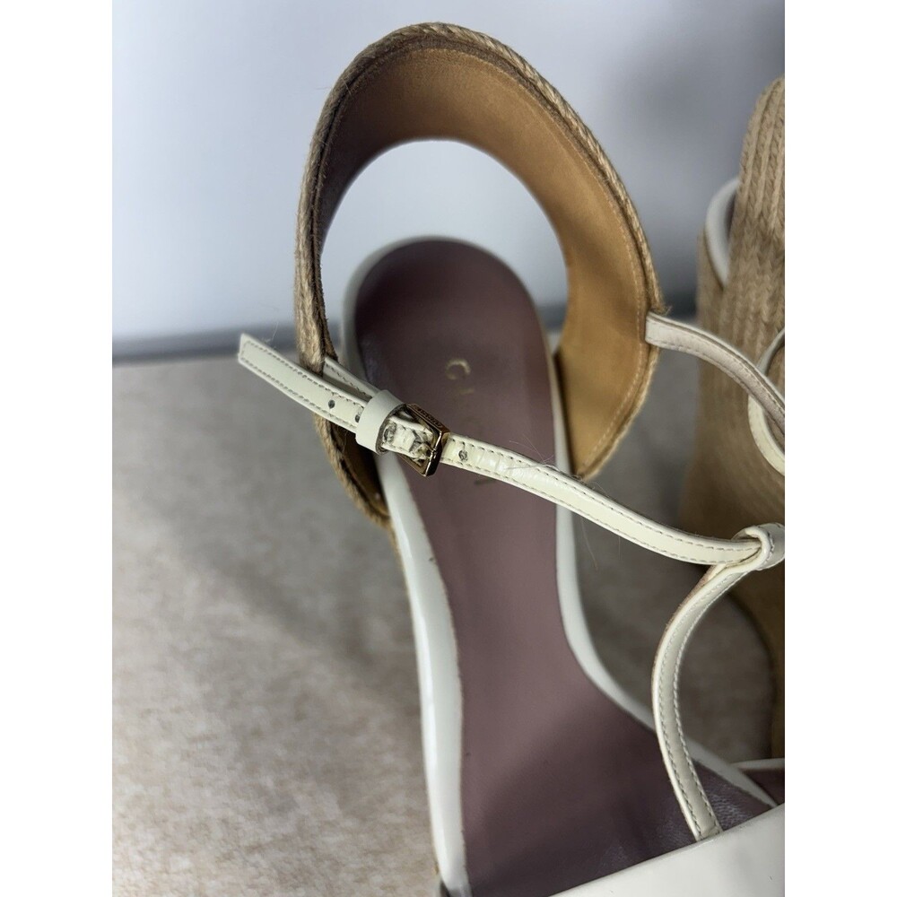 GUCCI  Women’s Horsebit Wedge High Heel Ankle Strap Cream Sandals 388866 Sz 36 - Picture 10 of 15